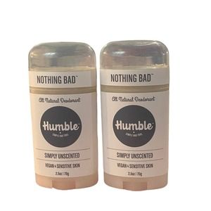 Humble  all natural deodorant Unscented Vegan & Sensitive skin 2.5 oz Bundle
